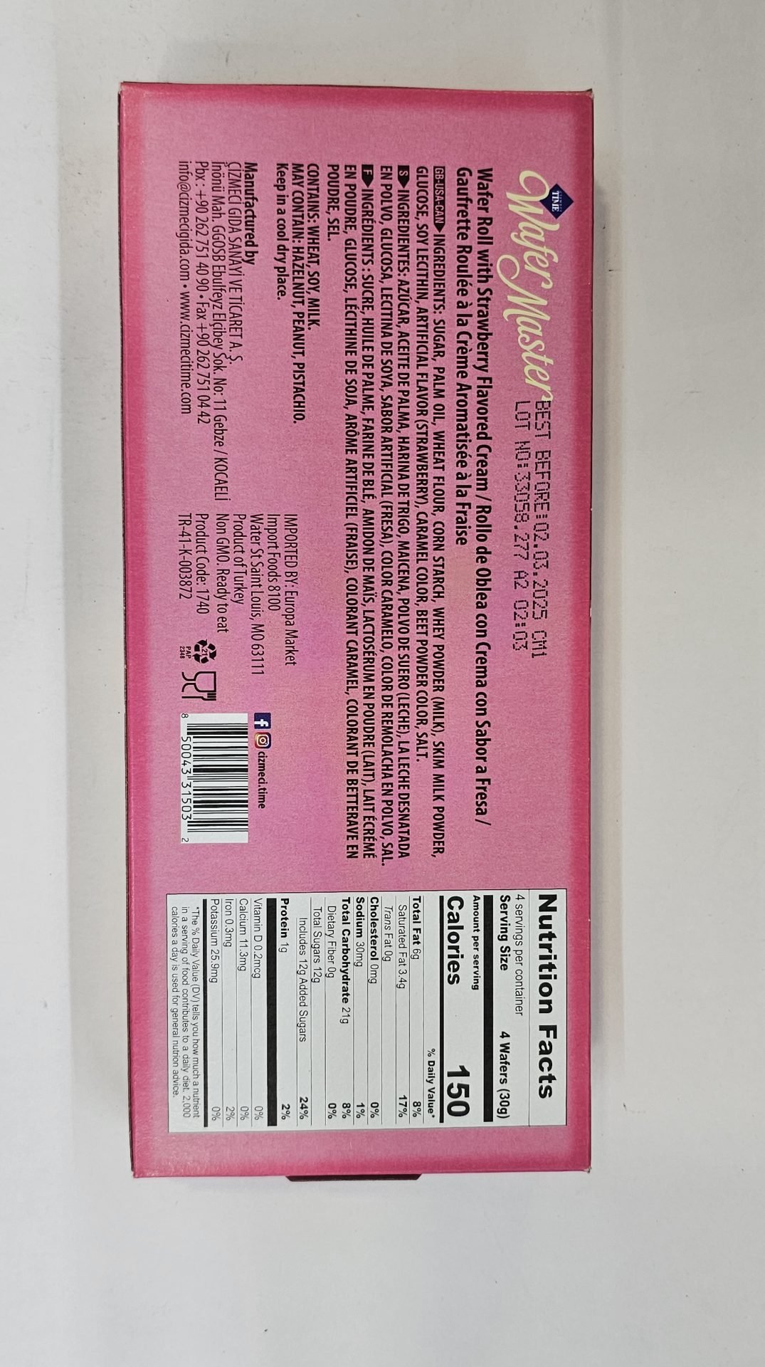 Cizmeci Time Master Wafer Strawberry Rolls - Image 3