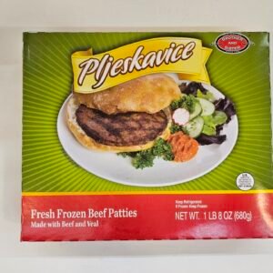 Pljeskavice Fresh Frozen Beef Patties Made With Beaf & Veal 680g