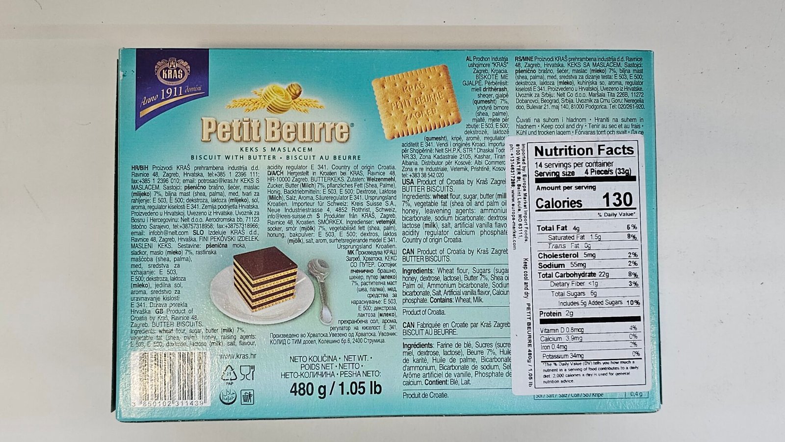 Kras Petit Beurre Biscuit With Butter 480g - Image 3
